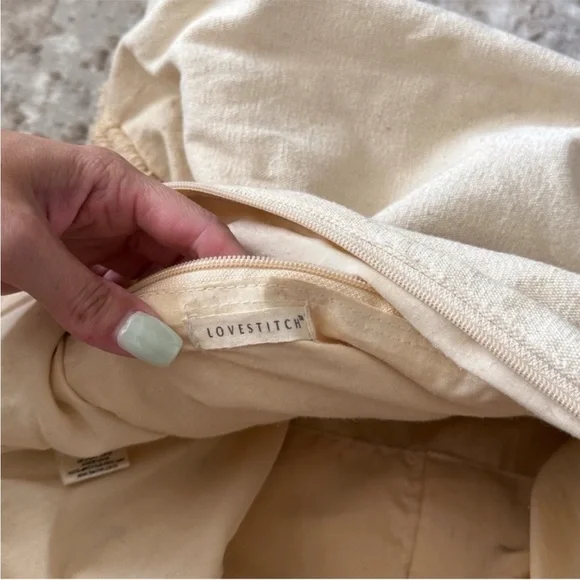 Boho Cream Sherpa bag with beading - Picture 6 of 7